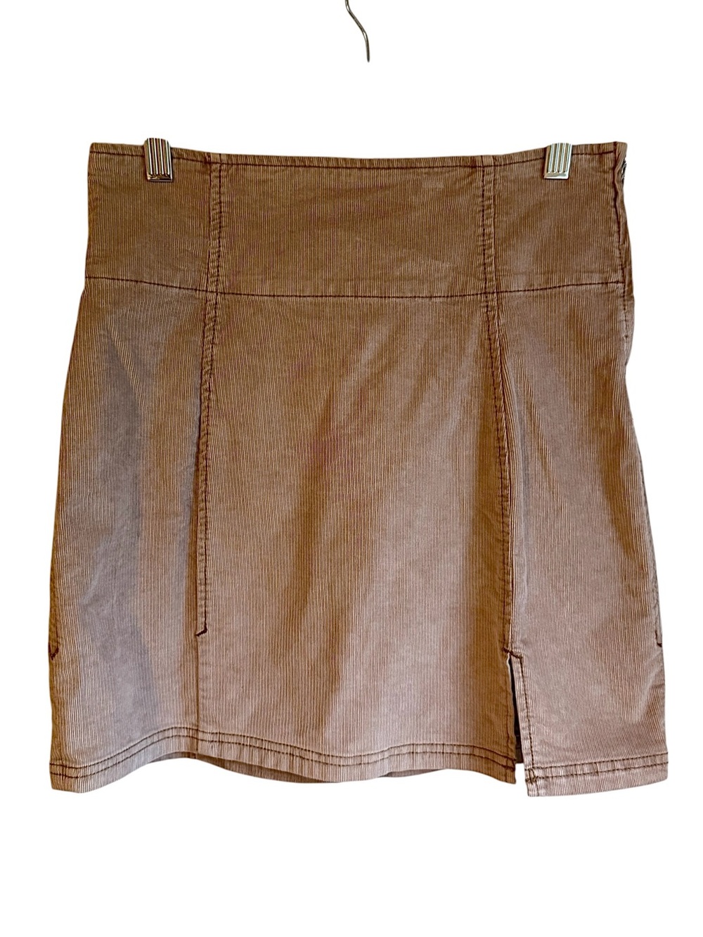Free People Modern Femme Tan Ribbed Corduroy A-Line Skirt Size 6